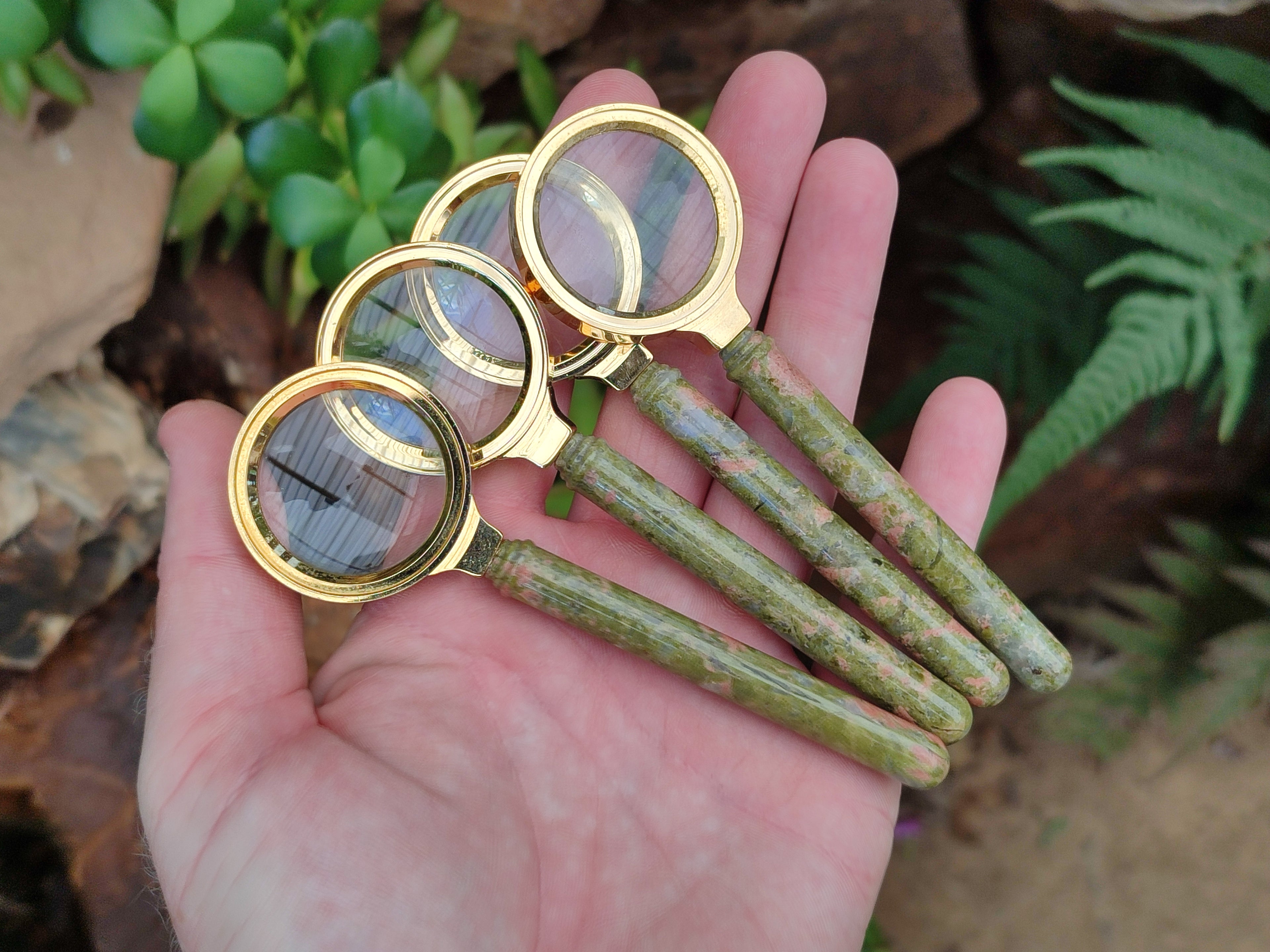 Polished Unakite Magnifying Glasses - Sold Per Item - From South Africa - Toprock Gemstones and Minerals 