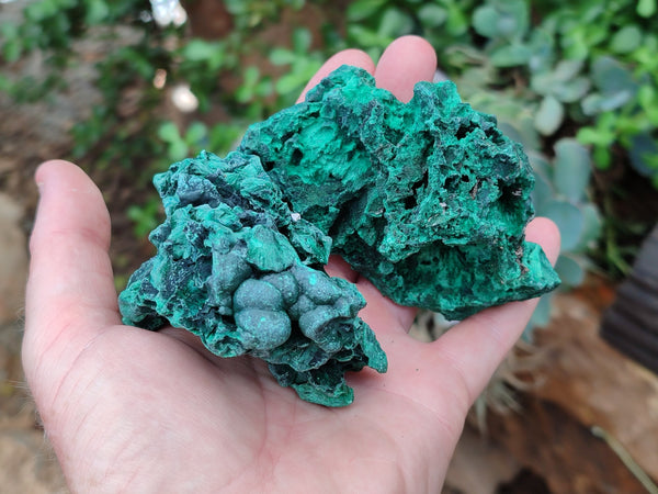 Natural Silky Malachite Specimens x 6 From Kasompe, Congo - Toprock Gemstones and Minerals 