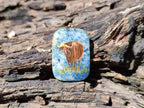 Polished Dumortierite Pendants with Hand Painted Buffalo - sold per item - From Mozambique - Toprock Gemstones and Minerals 