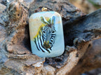 Polished Polychrome Jasper Pendant with Hand Painted Zebras - sold per item - From Madagascar - Toprock Gemstones and Minerals 