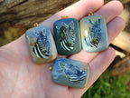 Polished Polychrome Jasper Pendant with Hand Painted Zebras - sold per item - From Madagascar - Toprock Gemstones and Minerals 