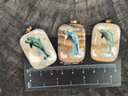Polished Picture Stone Pendant with Hand Painted Dolphin - Sold Per Item - From Namibia - Toprock Gemstones and Minerals 