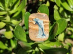 Polished Picture Stone Pendant with Hand Painted Dolphin - Sold Per Item - From Namibia - Toprock Gemstones and Minerals 