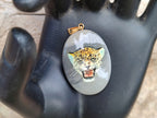 Polished Polychrome Jasper Pendant with Hand Painted Leopard - sold per item - From Madagascar - Toprock Gemstones and Minerals 