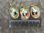 Polished Unakite Pendant with Hand Painted Panda - Sold Per Item - From South Africa - Toprock Gemstones and Minerals 