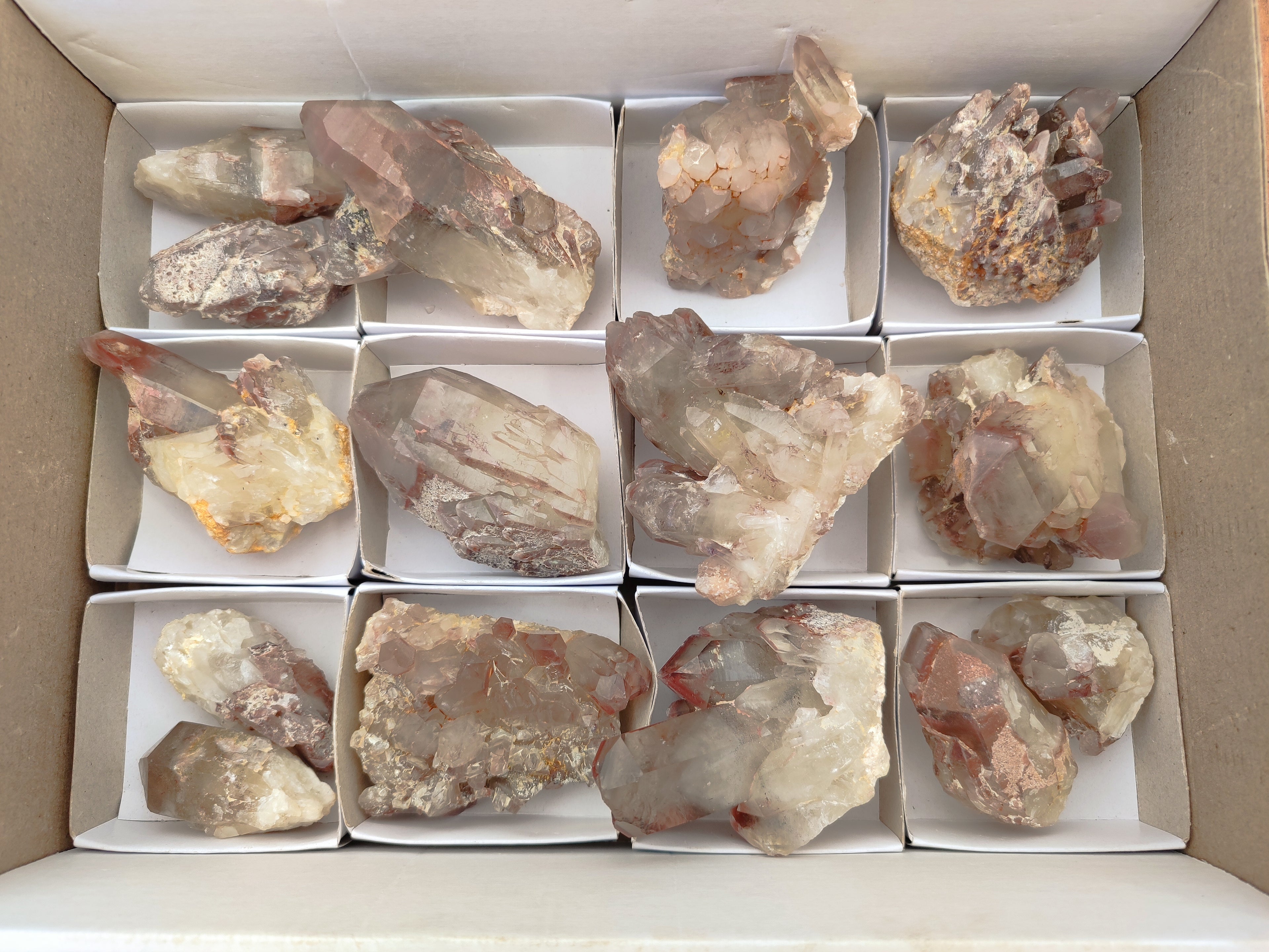 Natural Red Hematoid Quartz Clusters x 15 From Karoi, Zimbabwe - Toprock Gemstones and Minerals 