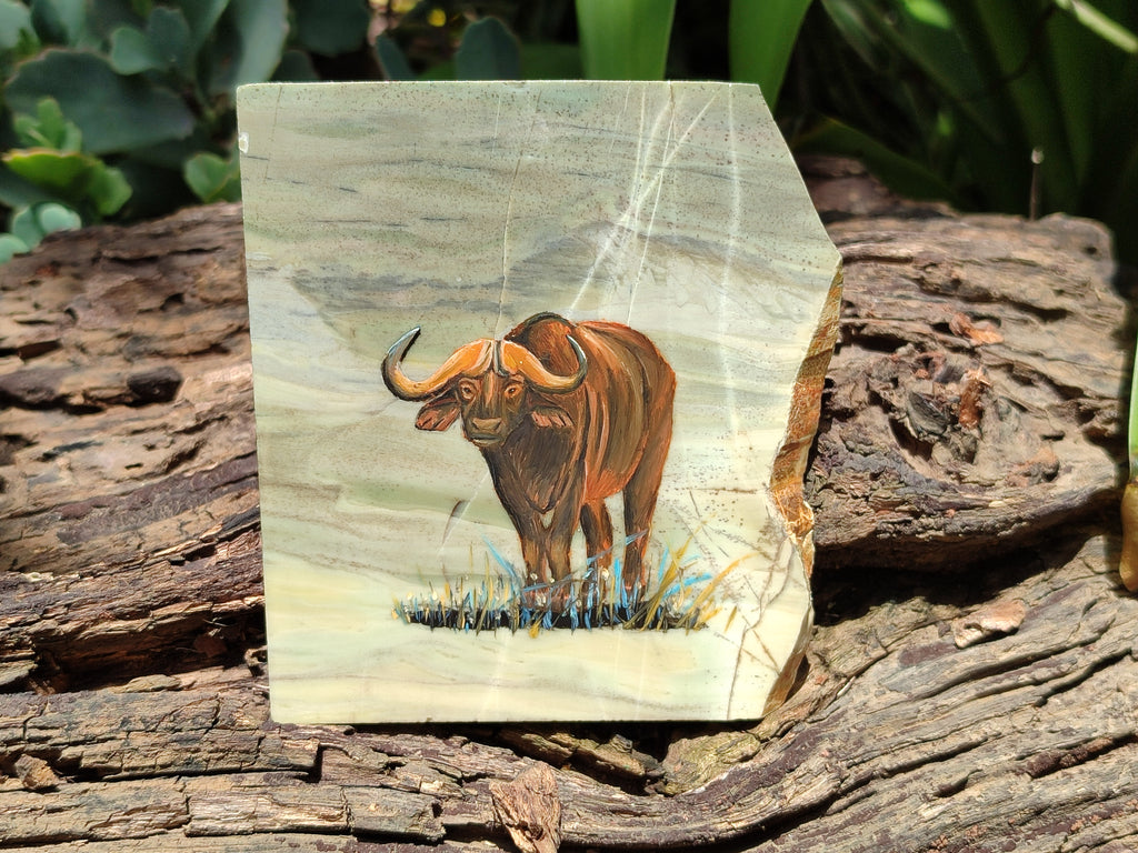 Hand Made Animal Decoupage Stone Slabs x 5 From Southern Africa - Toprock Gemstones and Minerals 