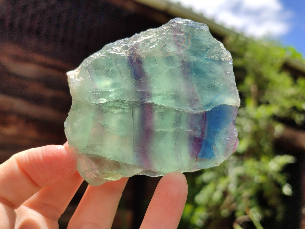 Polished On One Side Watermelon Fluorite x 6 From Uis, Namibia - Toprock Gemstones and Minerals 