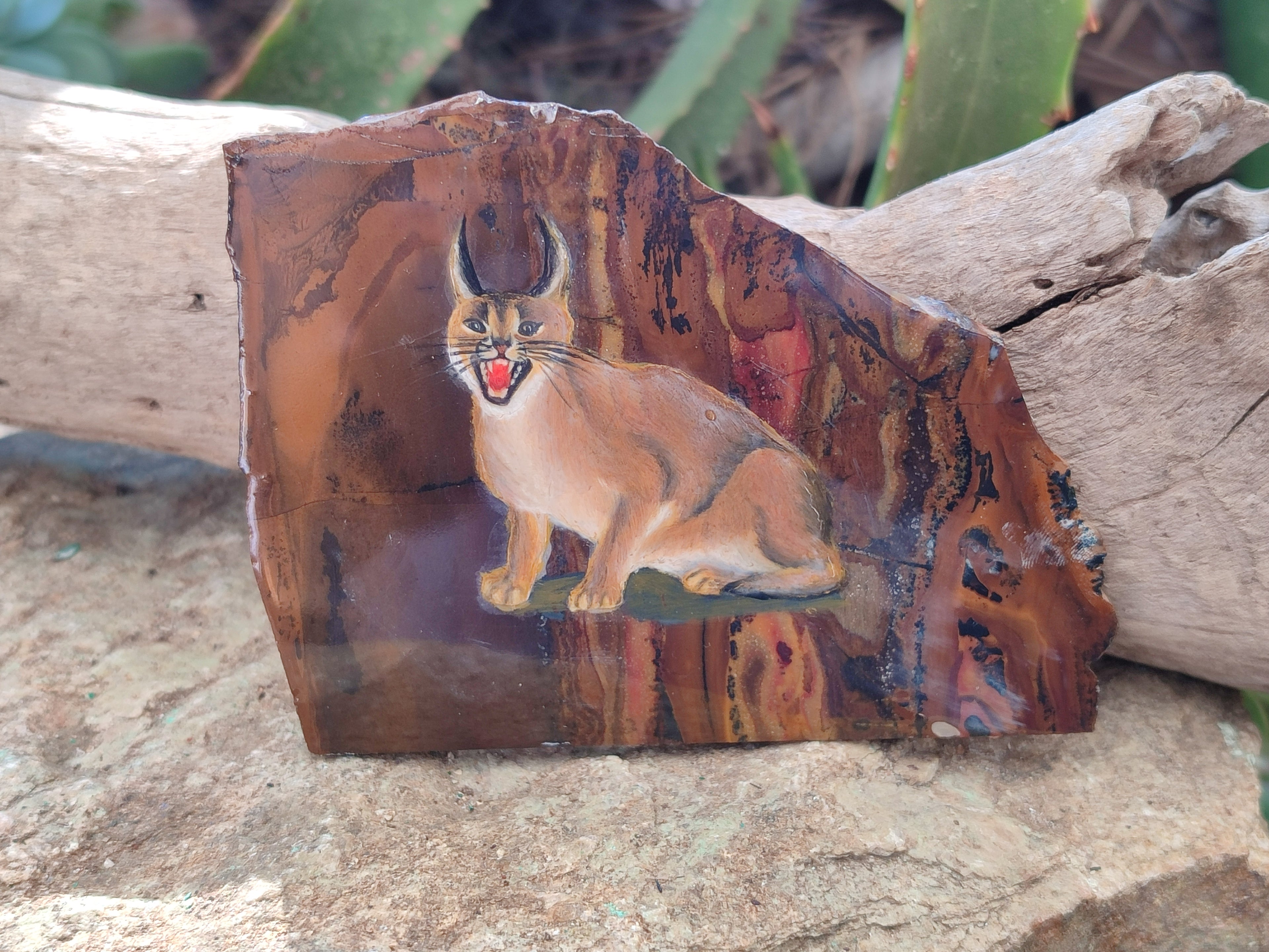 Hand Made Caracal Decoupage Stone Slabs x 8 From Southern Africa - Toprock Gemstones and Minerals 