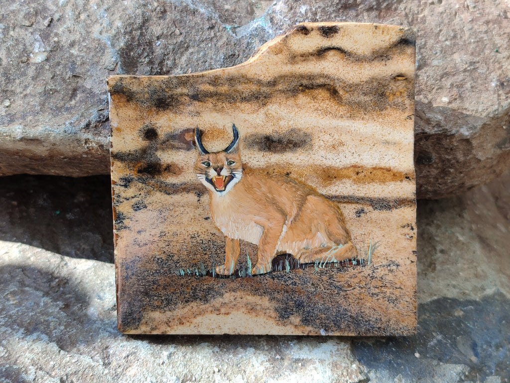 Hand Made Caracal Decoupage Stone Slabs x 8 From Southern Africa - Toprock Gemstones and Minerals 