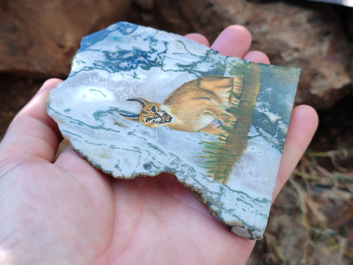 Hand Made Caracal Decoupage Stone Slabs x 8 From Southern Africa - Toprock Gemstones and Minerals 