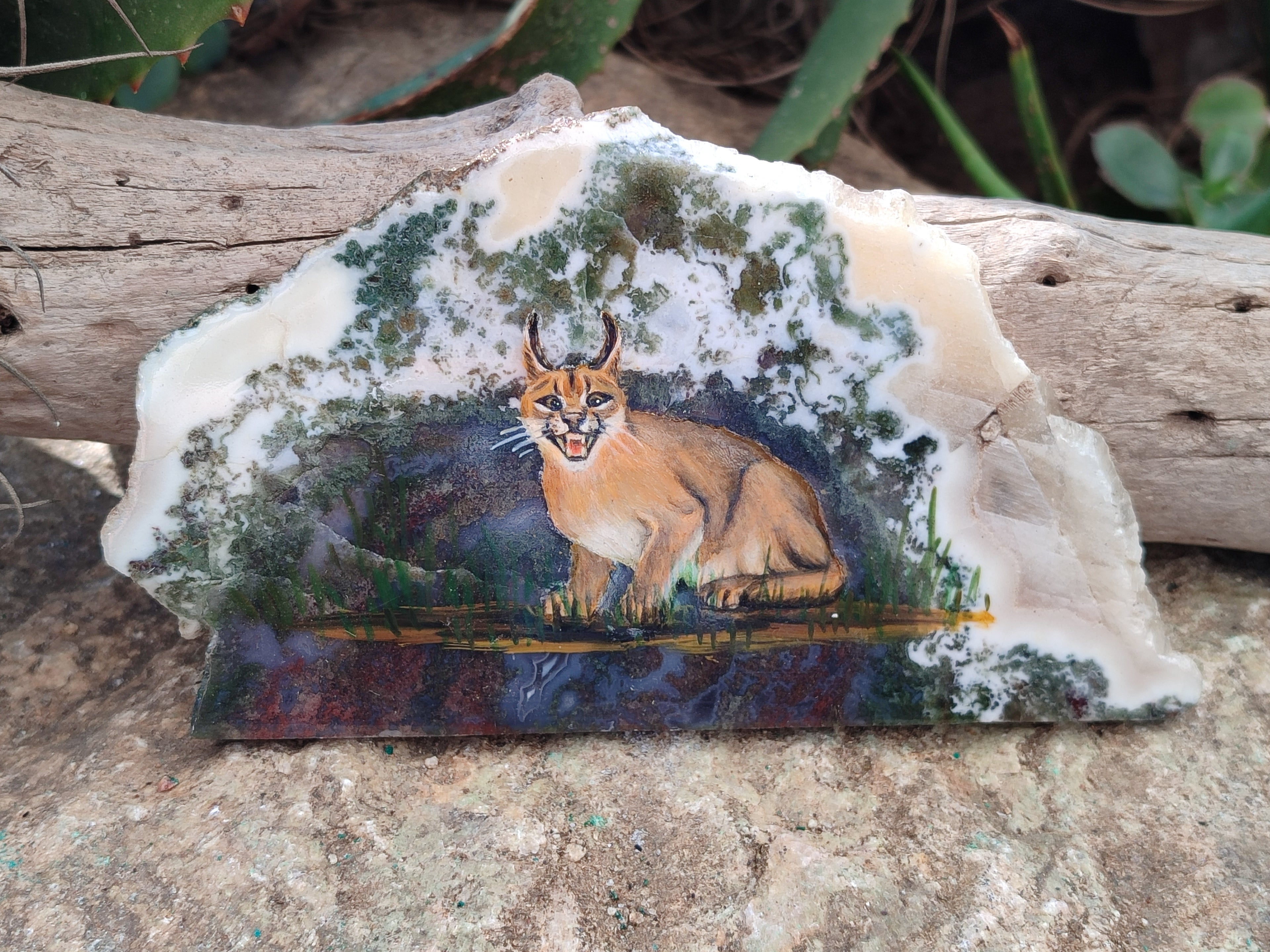 Hand Made Caracal Decoupage Stone Slabs x 8 From Southern Africa - Toprock Gemstones and Minerals 
