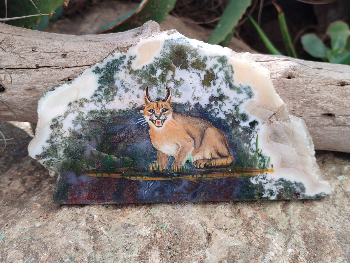 Hand Made Caracal Decoupage Stone Slabs x 8 From Southern Africa - Toprock Gemstones and Minerals 