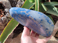 Polished Blue Spinel Spotted Quartz Standing Free Form x 1 From Madagascar - Toprock Gemstones and Minerals 
