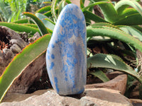 Polished Blue Spinel Spotted Quartz Standing Free Form x 1 From Madagascar - Toprock Gemstones and Minerals 