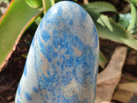 Polished Blue Spinel Spotted Quartz Standing Free Form x 1 From Madagascar - Toprock Gemstones and Minerals 