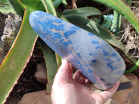 Polished Blue Spinel Spotted Quartz Standing Free Form x 1 From Madagascar - Toprock Gemstones and Minerals 