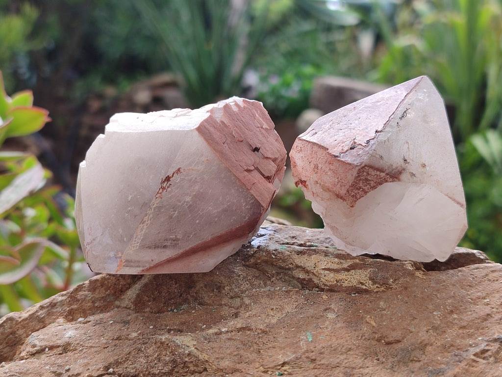 Natural Hematoid Quartz Crystals x 12 From Madagascar - Toprock Gemstones and Minerals 