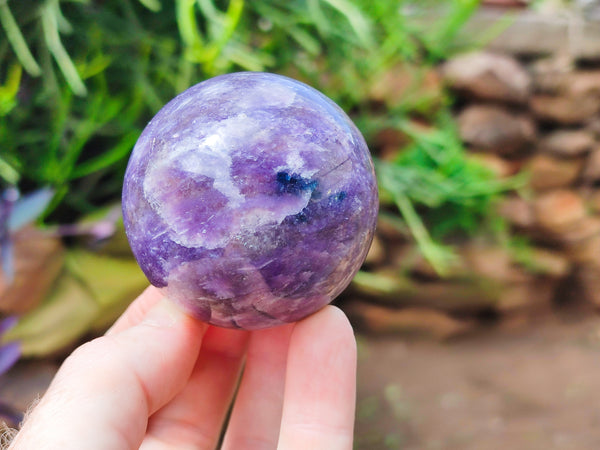 Polished Lepidolite with Pink Rubellite Spheres x 6 From Ambatondrazaka, Madagascar - Toprock Gemstones and Minerals 