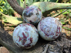 Polished Rubellite Pink Tourmaline Spheres x 4 From Ambatondrazaka, Madagascar - Toprock Gemstones and Minerals 