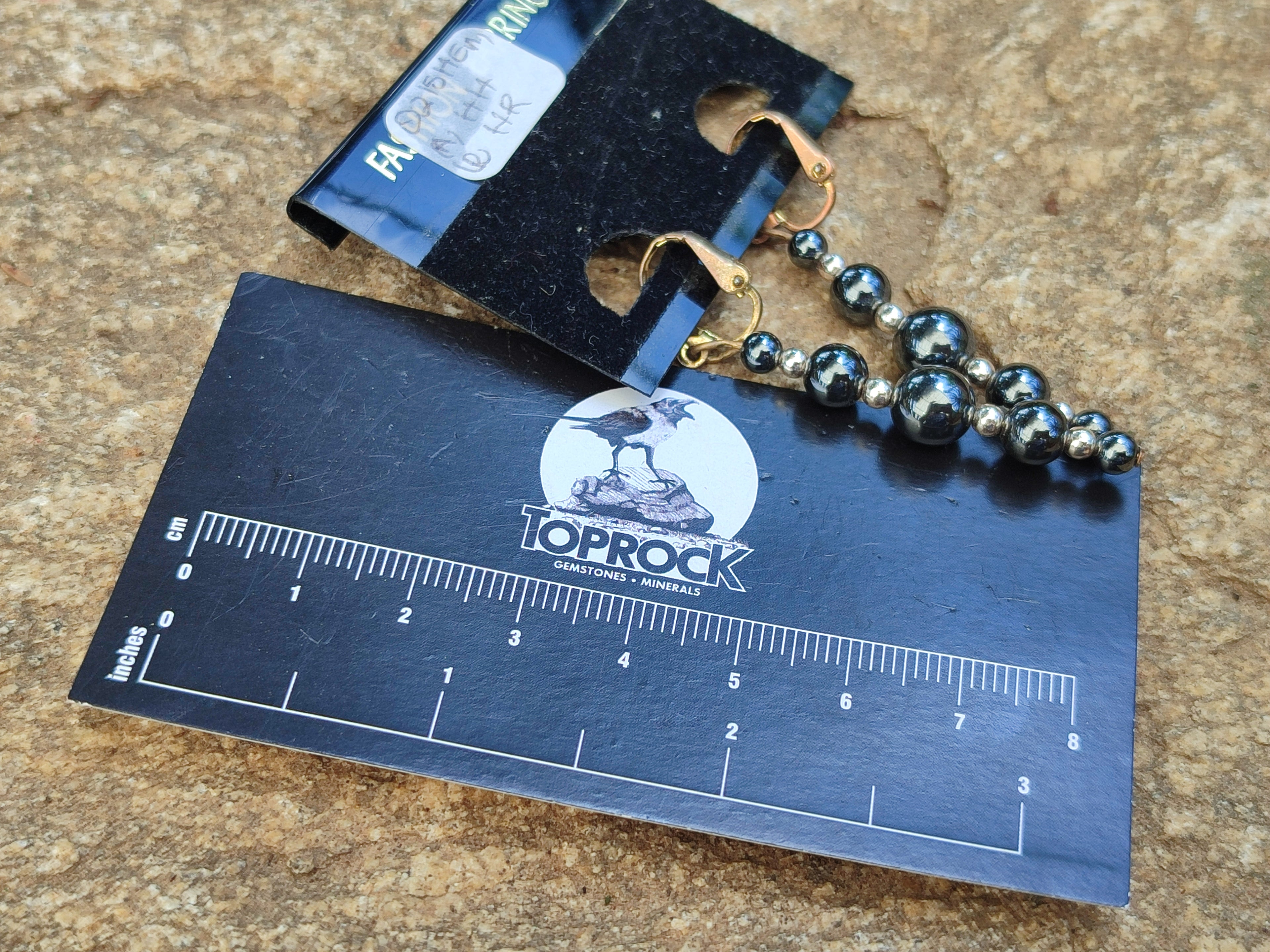 Polished Pair of Silver Hematite and Ball Shaped Bead Earrings - Sold per Pair - From China - Toprock Gemstones and Minerals 