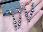 Polished Pair of Silver Hematite and Ball Shaped Bead Earrings - Sold per Pair - From China - Toprock Gemstones and Minerals 