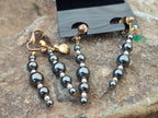 Polished Pair of Silver Hematite and Ball Shaped Bead Earrings - Sold per Pair - From China - Toprock Gemstones and Minerals 