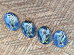 Polished Dumortierite Pendants with Hand Painted Zebras - sold per item - From Mozambique - Toprock Gemstones and Minerals 