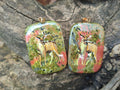 Polished Unakite Pendant with Hand Painted Kudu - Sold Per Item - From South Africa - Toprock Gemstones and Minerals 