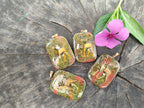 Polished Unakite Pendant with Hand Painted Kudu - Sold Per Item - From South Africa - Toprock Gemstones and Minerals 
