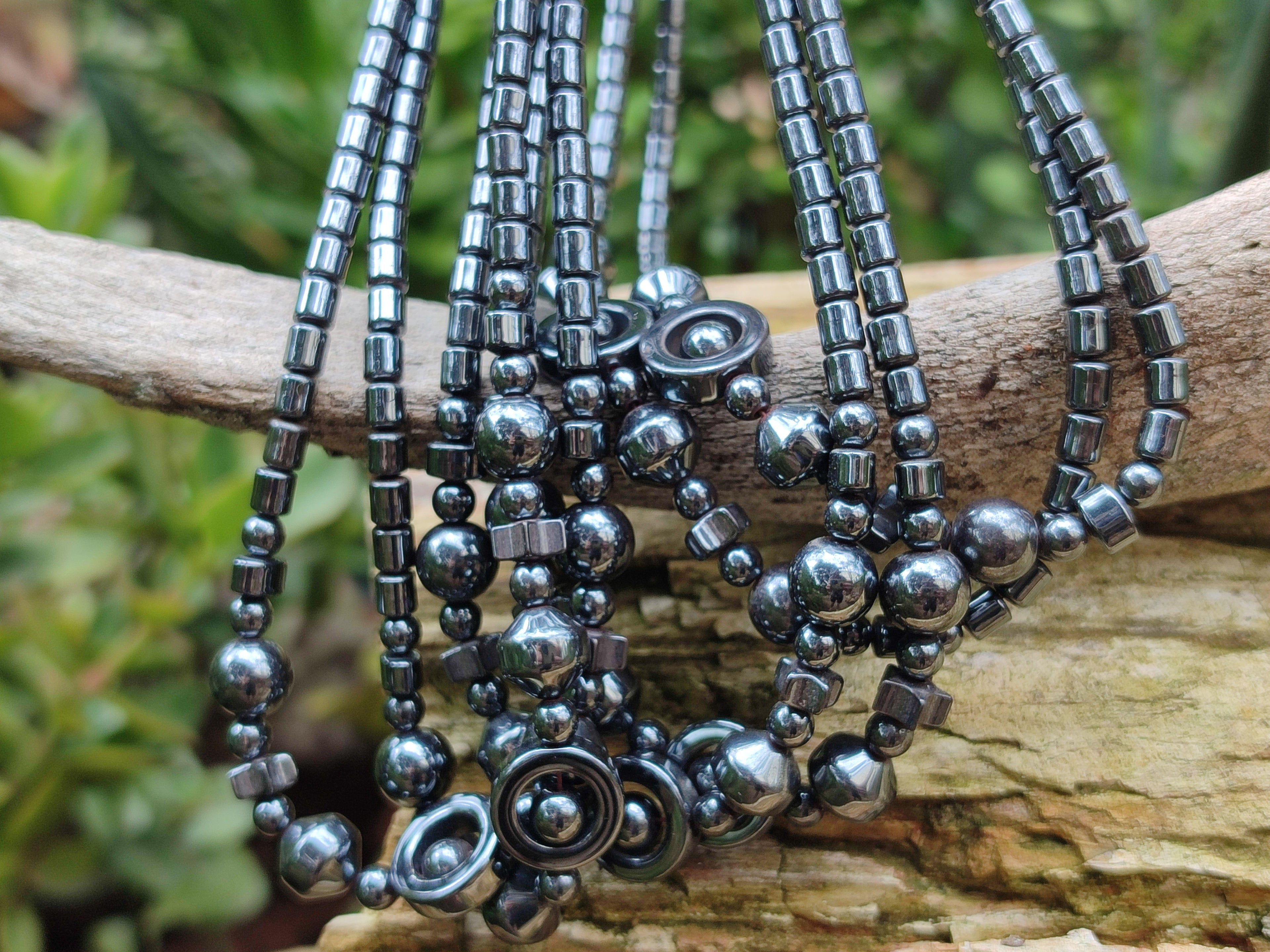 Polished Hematite Mixed Bead Choker - Sold Per Item - From Southern Africa - Toprock Gemstones and Minerals 