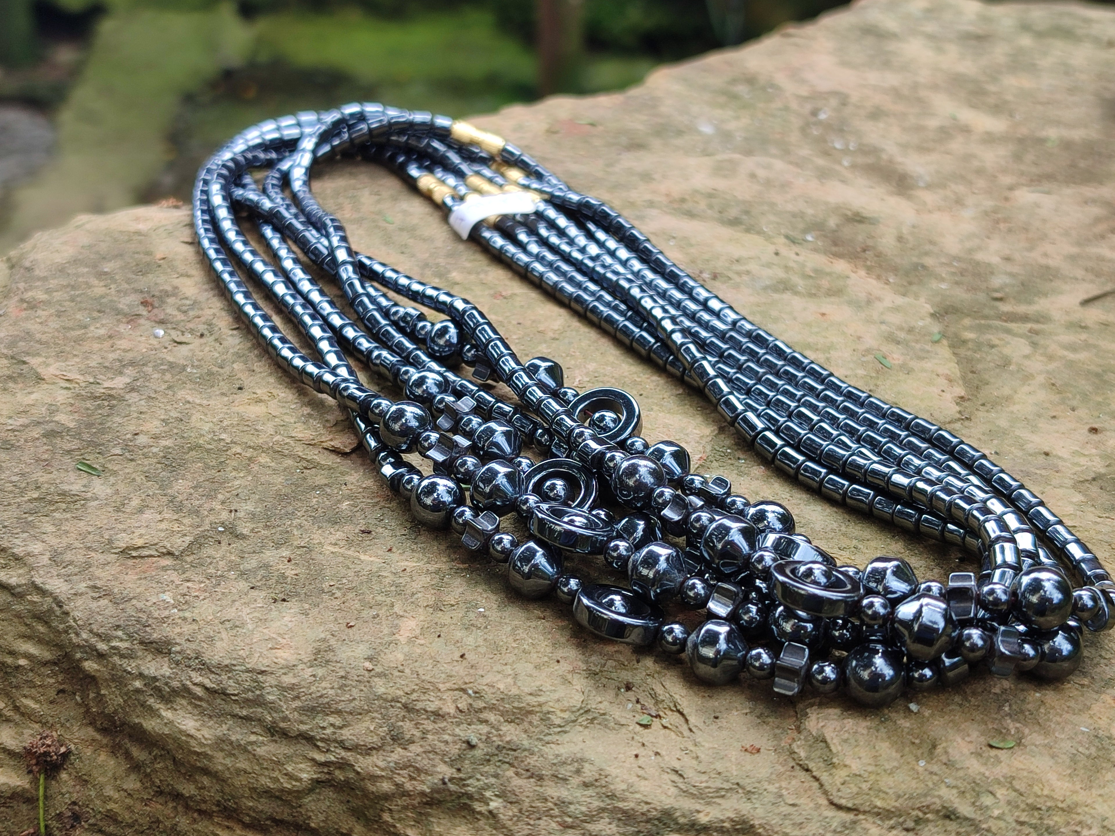 Polished Hematite Mixed Bead Choker - Sold Per Item - From Southern Africa - Toprock Gemstones and Minerals 