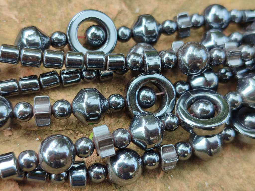 Polished Hematite Mixed Bead Choker - Sold Per Item - From Southern Africa - Toprock Gemstones and Minerals 