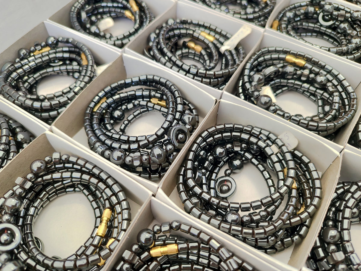 Polished Hematite Mixed Bead Choker - Sold Per Item - From Southern Africa - Toprock Gemstones and Minerals 