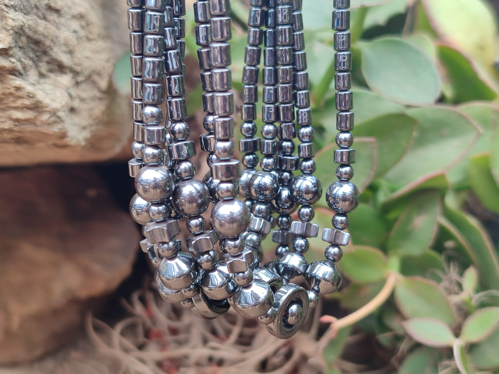 Polished Hematite Mixed Bead Choker - Sold Per Item - From Southern Africa - Toprock Gemstones and Minerals 