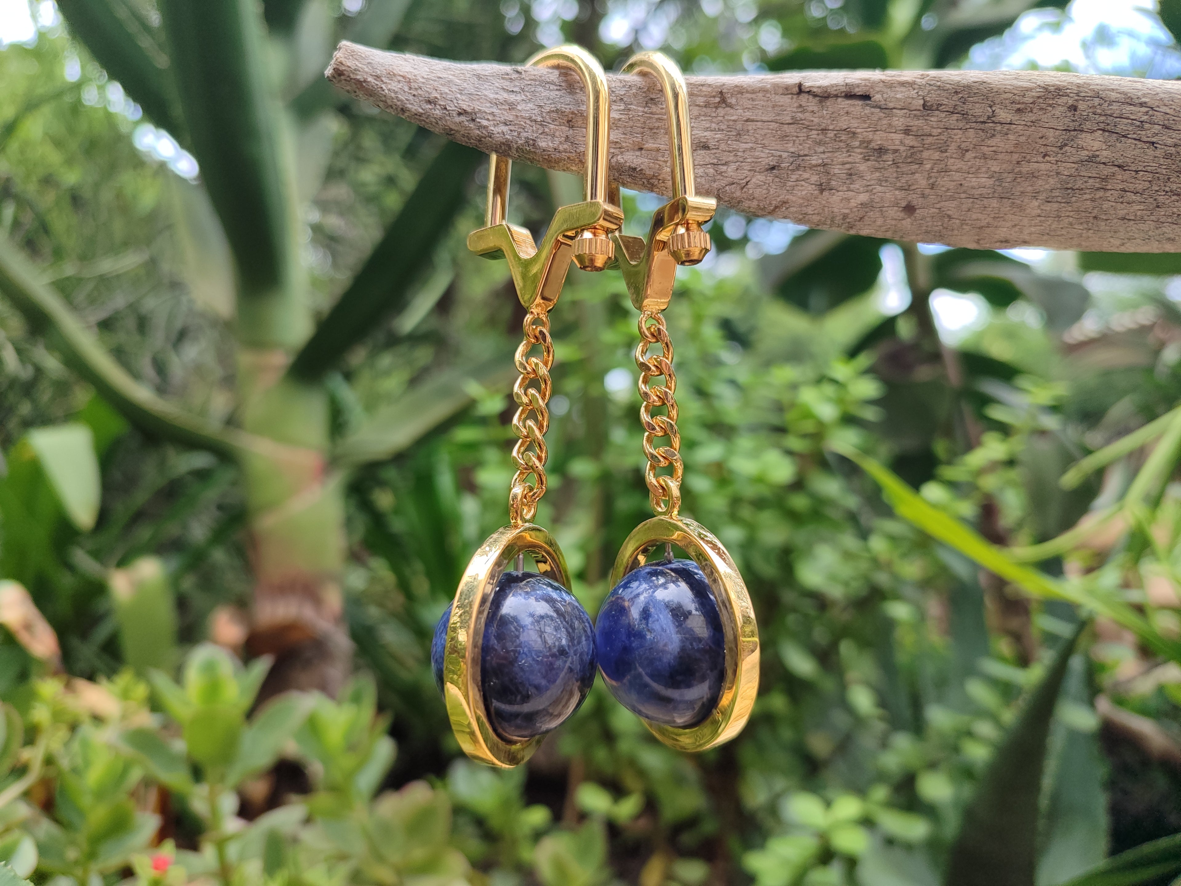 Polished Sodalite Sphere Keyring with Brass Screw Claps - sold per item - From Namibia - Toprock Gemstones and Minerals 
