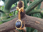 Polished Sodalite Sphere Keyring with Brass Screw Claps - sold per item - From Namibia - Toprock Gemstones and Minerals 