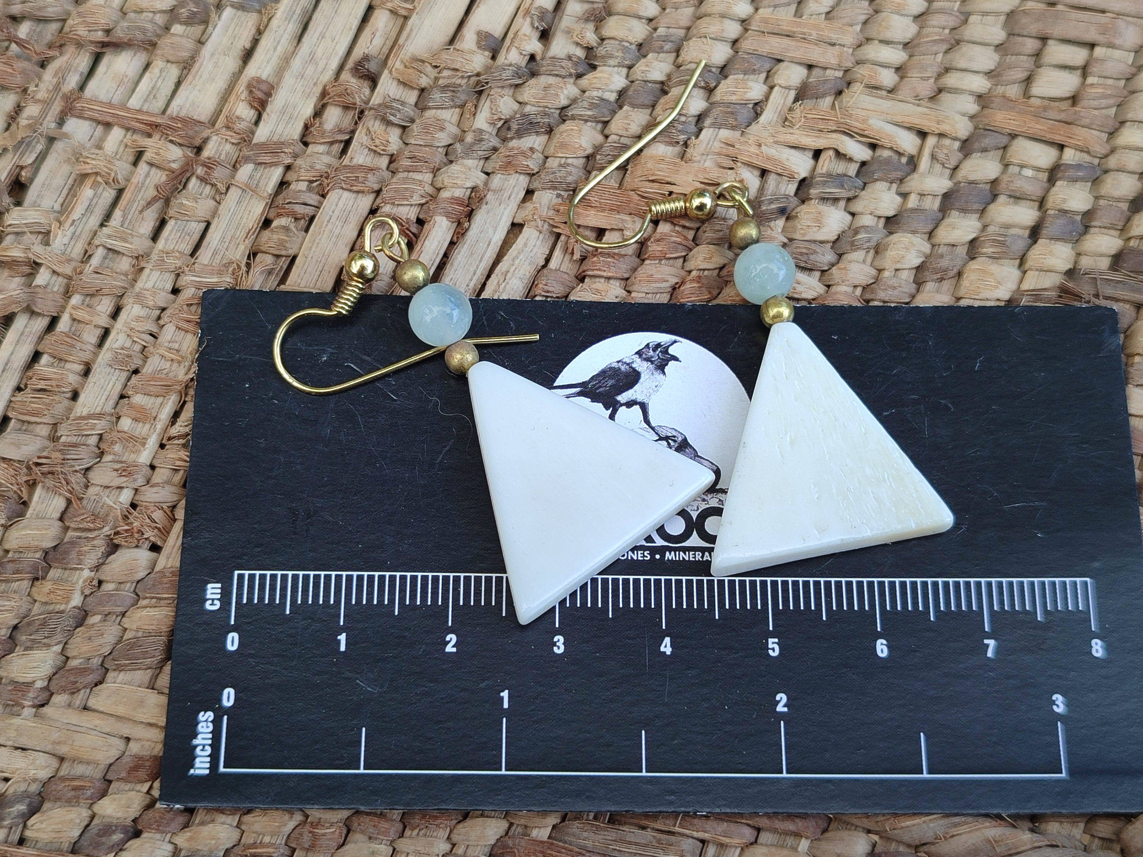 Polished Fancy White Onyx and Aventurine Earrings - Sold per Pair - From China - Toprock Gemstones and Minerals 