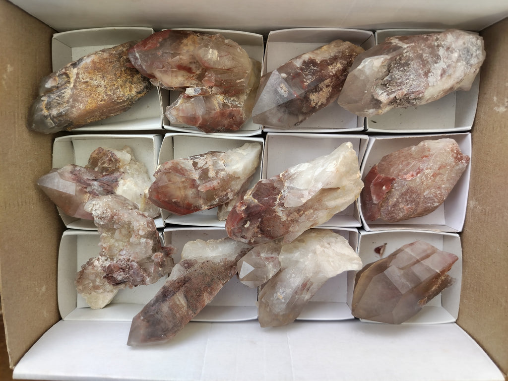 Natural Red Hematoid Quartz Clusters x 12 From Karoi, Zimbabwe - Toprock Gemstones and Minerals 