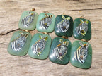 Polished Aventurine Pendant with Hand Painted Zebra - Sold Per Item - From Zimbabwe - Toprock Gemstones and Minerals 