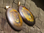 Polished Polychrome Jasper Pendant with Hand Painted Lion - sold per item - From Madagascar - Toprock Gemstones and Minerals 