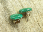 Hand Made Flower Malachite Oval Stud Earrings - Sold Per Pair - From Congo - Toprock Gemstones and Minerals 