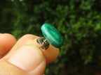 Hand Made Flower Malachite Oval Stud Earrings - Sold Per Pair - From Congo - Toprock Gemstones and Minerals 