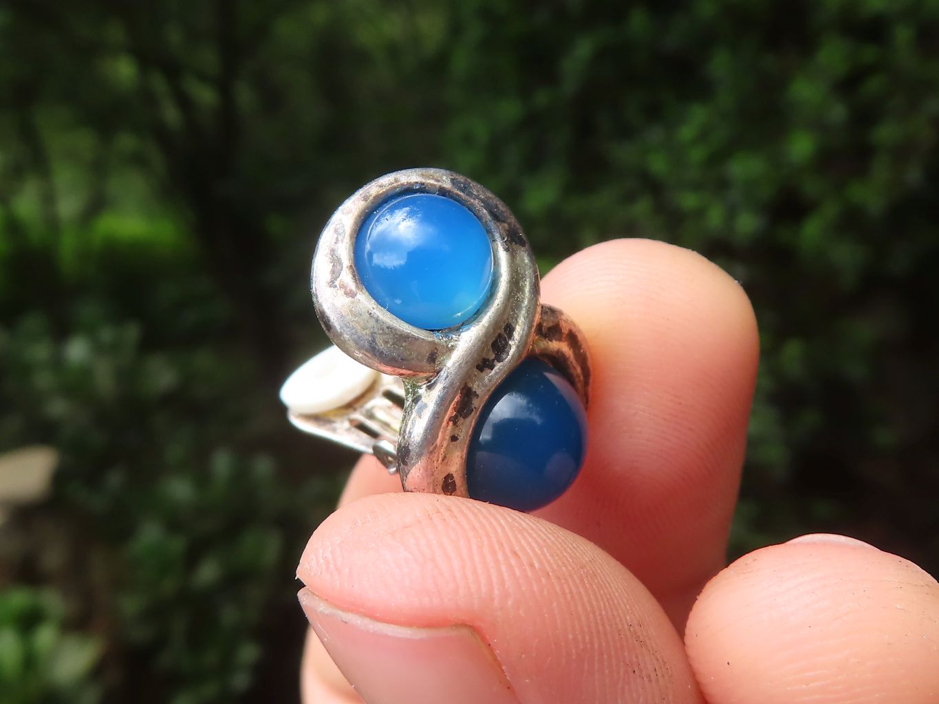 Polished Blue Onyx Clip On Fashion Earrings - Sold per Pair - From Swaziland - Toprock Gemstones and Minerals 