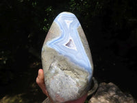 Polished Blue Lace Agate Standing Free Form x 1 From Malawi - Toprock Gemstones and Minerals 