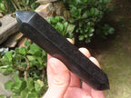 Polished Black Basalt Double Terminated Points x 4 From Madagascar - Toprock Gemstones and Minerals 