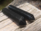 Polished Black Basalt Double Terminated Points x 4 From Madagascar - Toprock Gemstones and Minerals 
