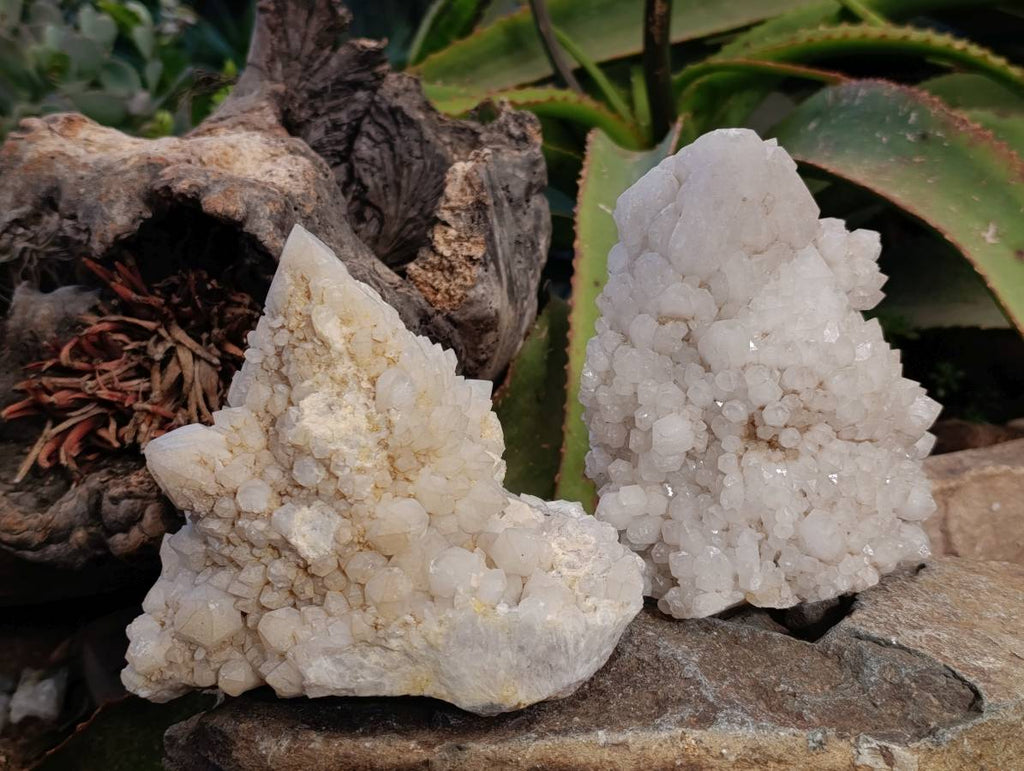 Natural Candle Quartz Clusters x 2 From Madagascar - Toprock Gemstones and Minerals 
