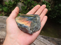 Polished On One Side Labradorite x 6 From Madagascar - Toprock Gemstones and Minerals 