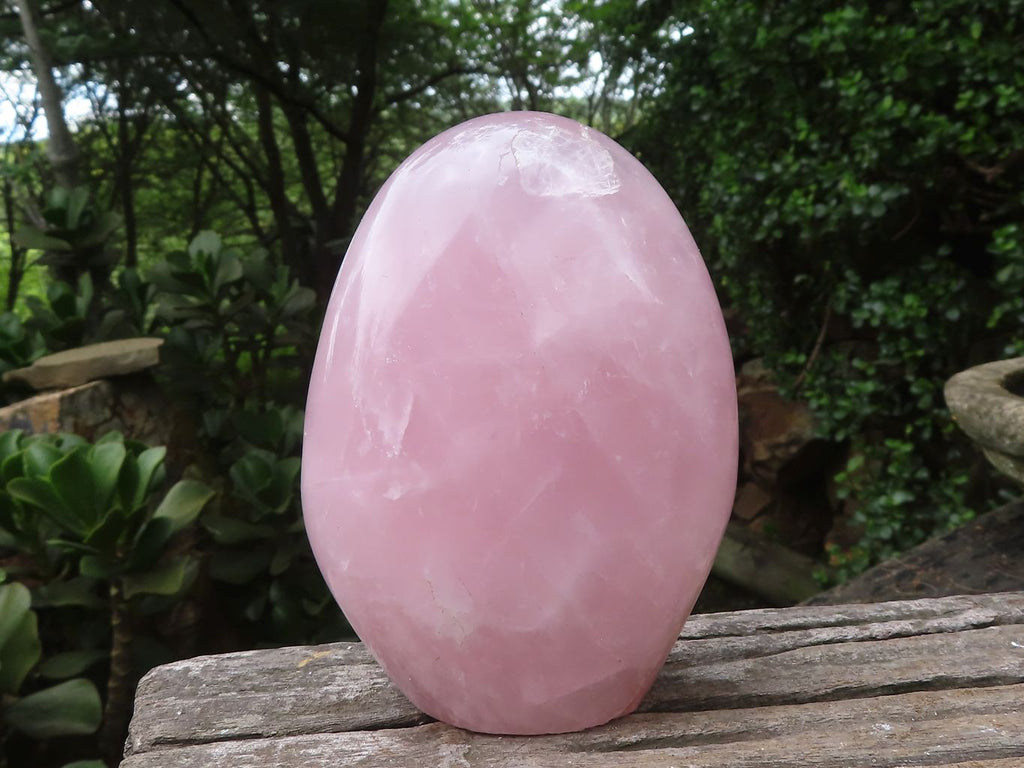 Polished Rose Quartz Standing Free Forms x 3 From Madagascar - Toprock Gemstones and Minerals 